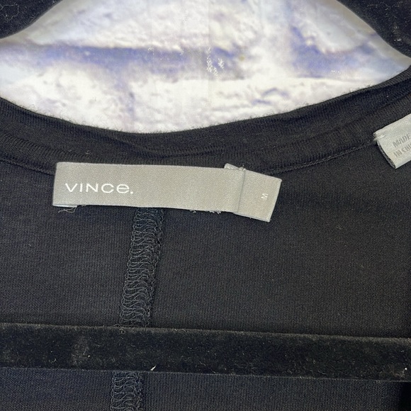 Vince Womens Long Sleeve V-Neck Pullover Blouse Top Black Size M - Picture 5 of 13